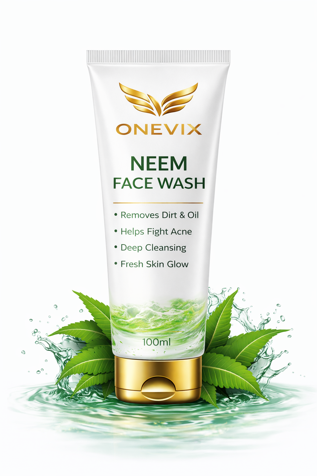 Neem Face Wash 100 mL | 3% Neem Extract | Removes Dirt & Oil | Anti-Acne Face Cleanser for All Skin Types